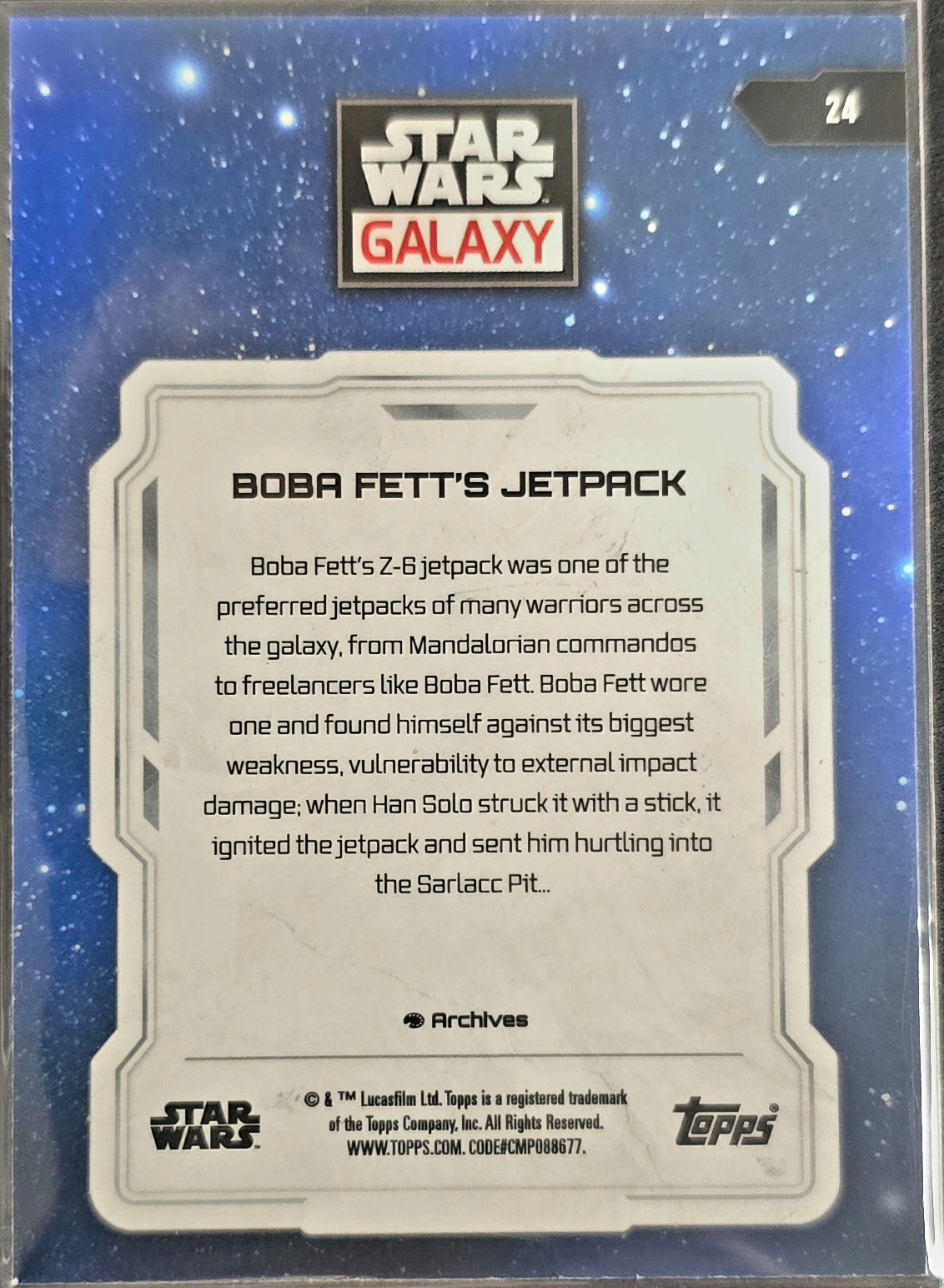 2024 topps chrome star wars boba fett Glitter refractor #24