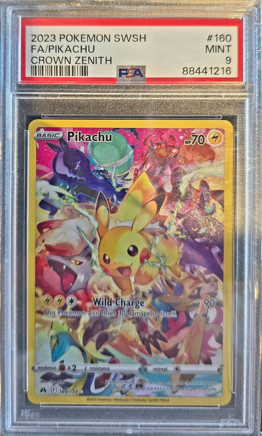 2023 Pokemon SWSH Crown Zenith Pikachu #160/159 PSA 9